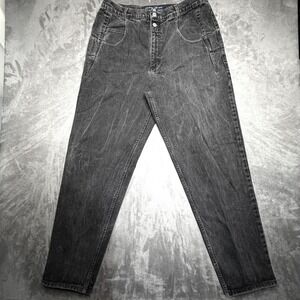 Vintage Guess Pascal Jeans Mens 36x32 Black Loose Fit Tapered Cotton Denim 90s